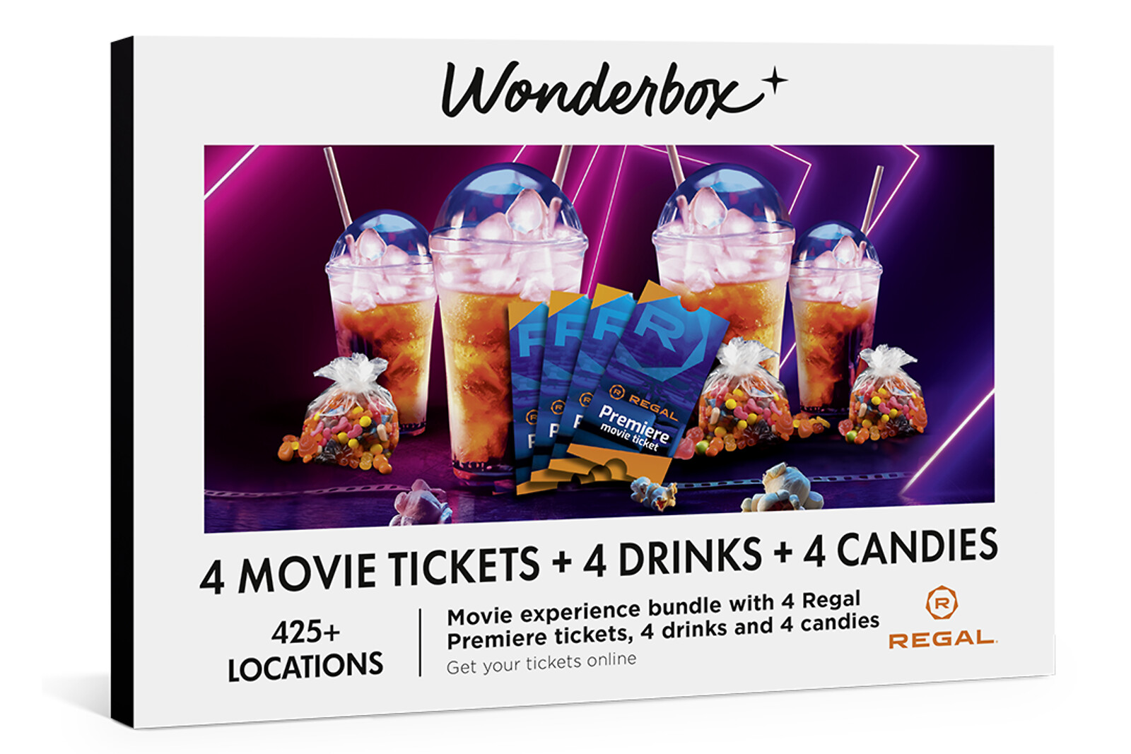 Gift Box REGAL Movie Bundle - 4 tickets + 4 drinks + 4 candies