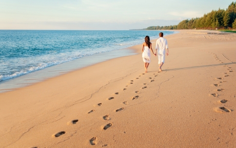 couple walking on the beach