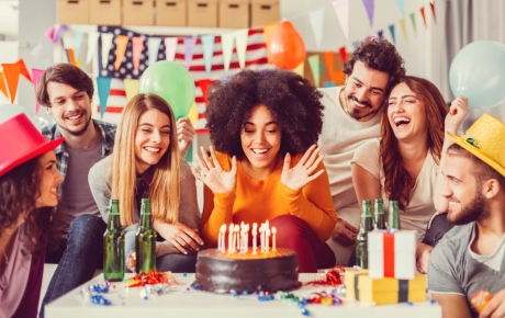 girl with cake and candles