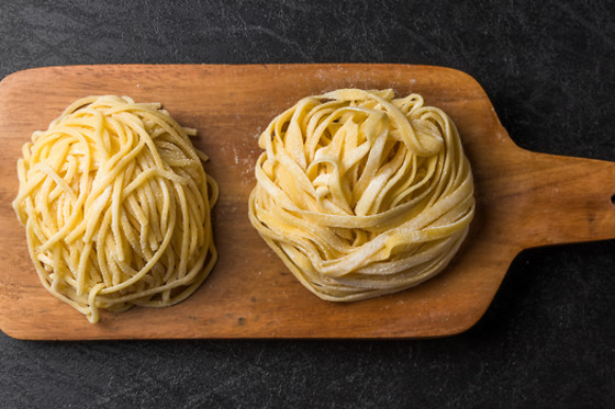 Homemade Pasta and drinks at Bianco Latte