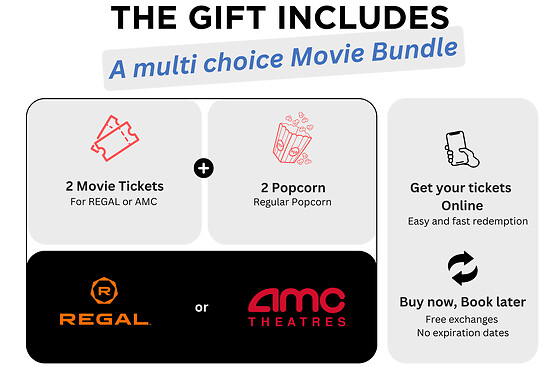 Movie Night: AMC or Regal - 2 tickets + 2 popcorn