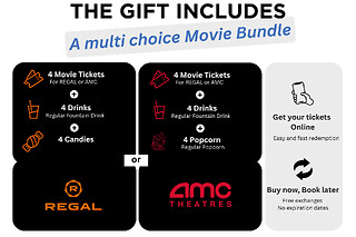 Movie Night: AMC or Regal - 4 tickets + 4 drinks + 4 snacks