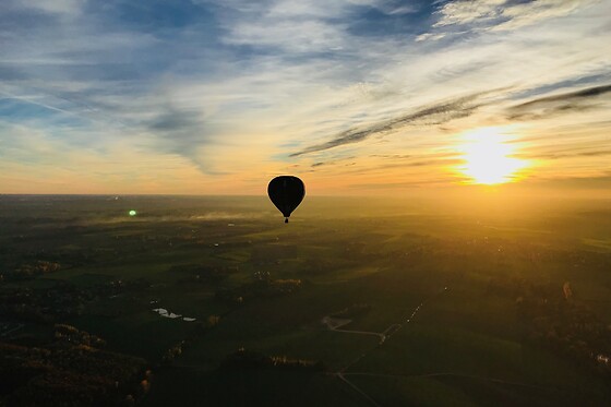 Balloon Flight Sunrise Over the Mojave Desert