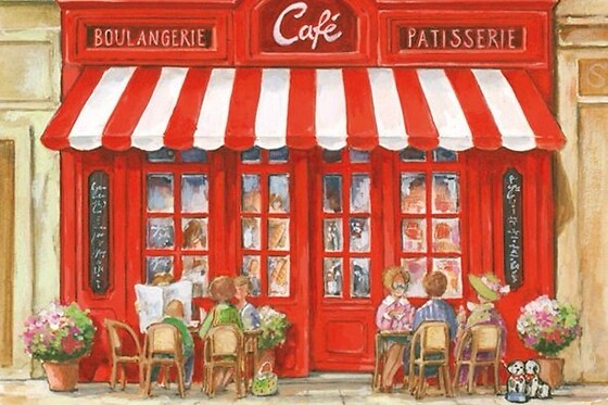 Cake, coffees and cold drinks at Les Gateaux de Marie