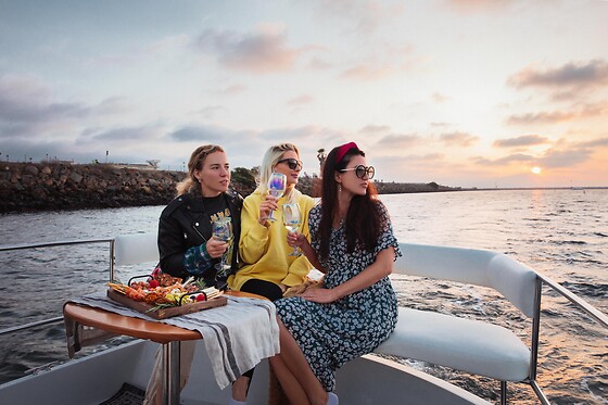 Marina del Rey: Luxury Boat Cruise with Wine & Charcuterie for 4 people