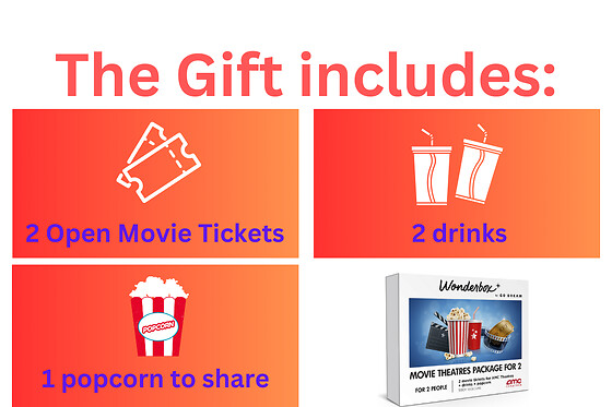 AMC Movie Theatres® Experience with drinks and popcorn for 2